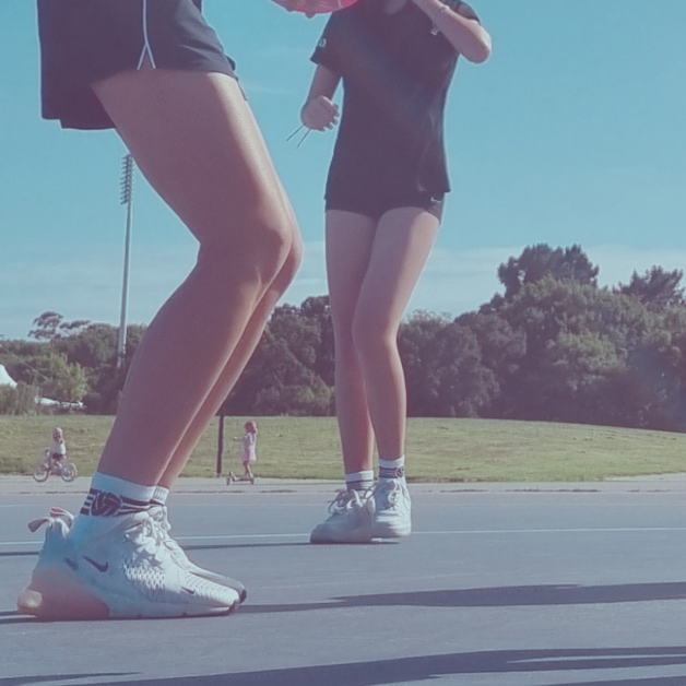 Playing netball at the local netball club wearing shoot bamboo sports socks