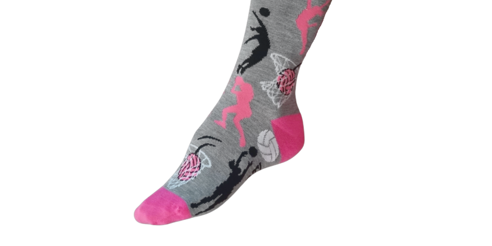 Grey Netball Themed Bamboo Socks – Shoot!