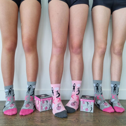 Pink Netball Themed Socks