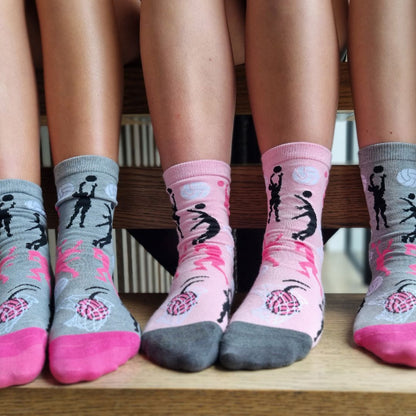 Pink Netball Themed Socks