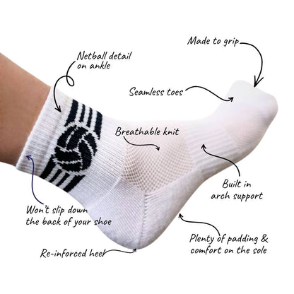 Cushioned Bamboo Netball Socks - 3 Pack