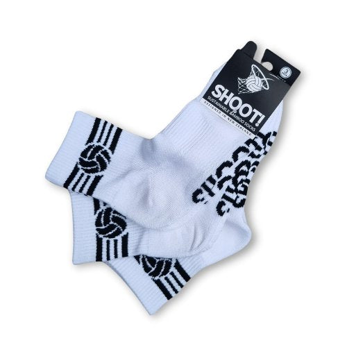 Quarter crew white Shoot netball socks