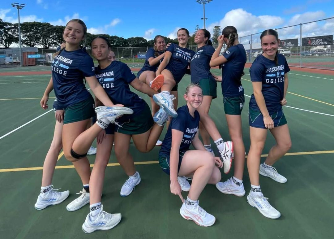 Team of Netballers wearing SHOOT netball socks